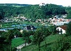 Riedenburg, hochoben die Rosenburg, Kanal-km 152,5 : Burg, Ortschaft